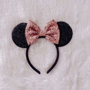 Minnie Ears with Rose Gold Bow